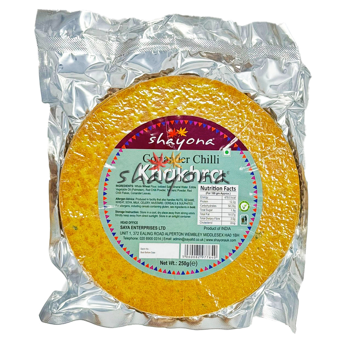 Shayona Coriander Chilli Khakhra 250g
