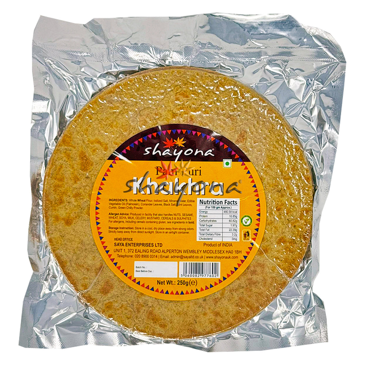 SHAYONA PANIPURI KHAKHRA 250G