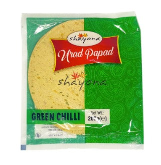 Shayona Green Chilli Pappadum 200g