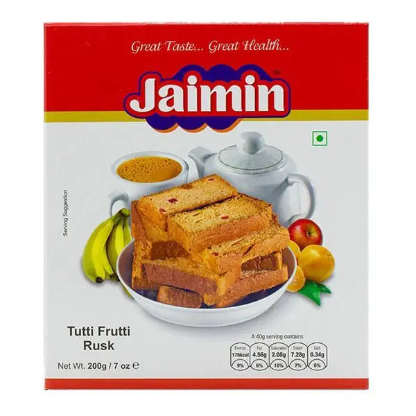 Jaimin Tutty Fruity Rusk 200g