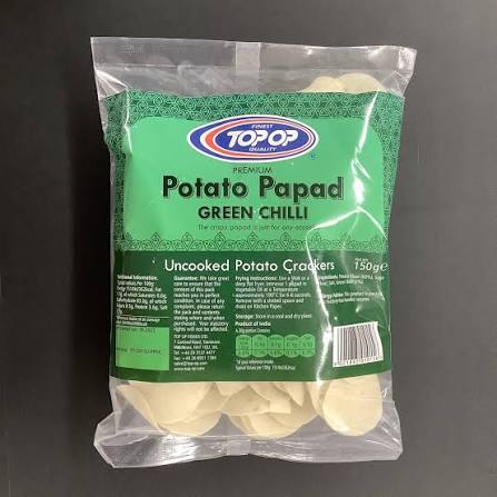 Top-op Potato  Papad Green Chilli 150g